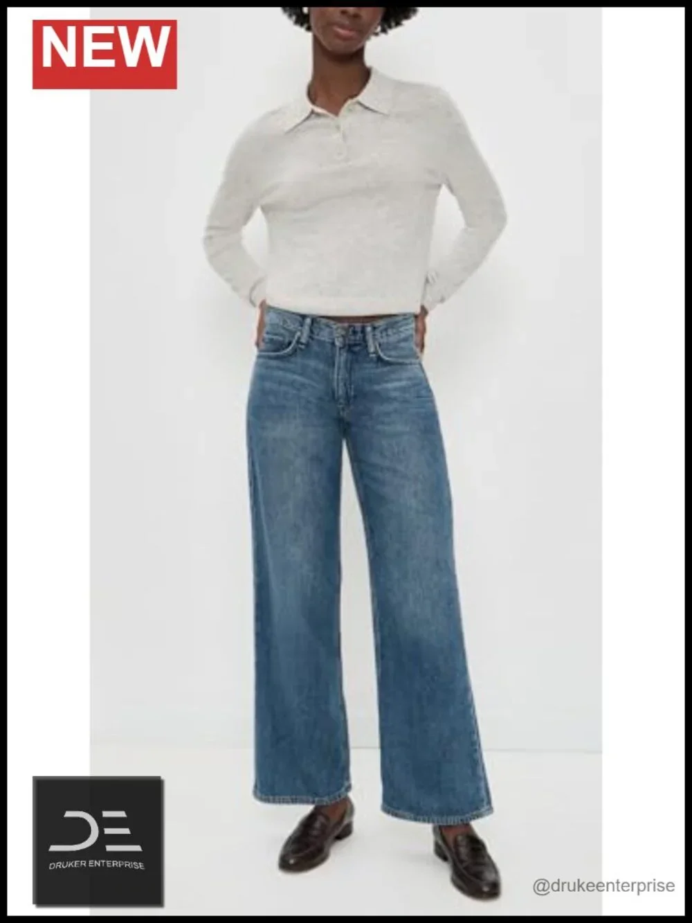 Featherweight Ankle Straight Jeans Mid Rise Non-Stretch Denim